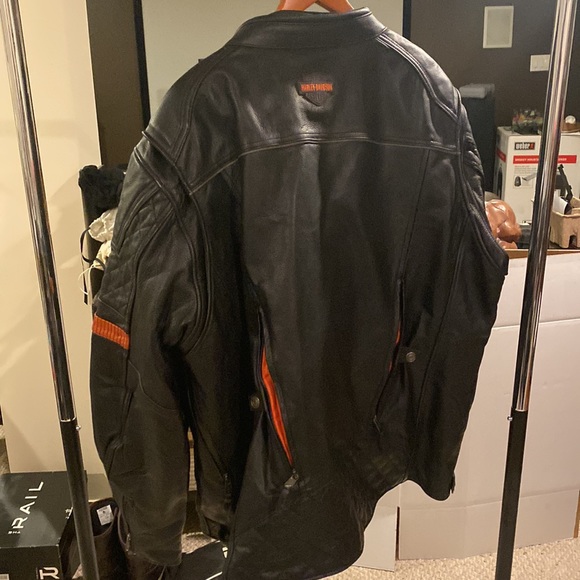 Harley-Davidson Men's Vanocker Waterproof Triple Vent Leather Jacket Size 4XL - Picture 2 of 9